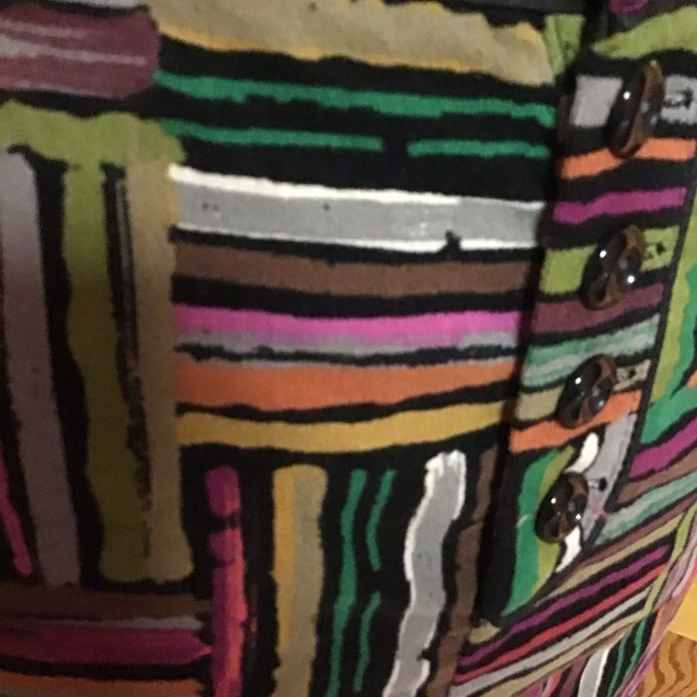 Anthropologie Odille bright striped velvet skirt - Picture 9 of 13